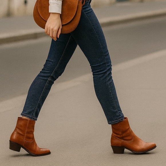 Naturalizer Gaby Leather Ankle Boots Brown Ciderspice Size 5M NIB - Picture 2 of 12